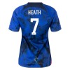 Officiële Voetbalshirt USA HEATH 7 Uit WK 2022 - Dames